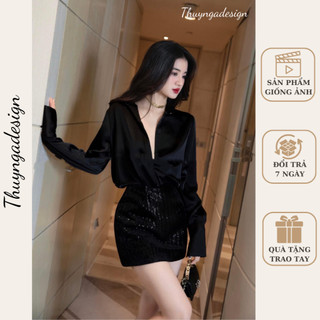 Áo sơ mi lụa nữ thiết kế trẻ trung sang chảnh, áo sơ mi lụa nữ công sở thanh lịch