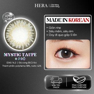 Kính Áp Tròng Hera  MYSTIC TAUPE 0 - 7 Độ Xám Nâu Ma Mị Nhập Khẩu Hàn Quốc Lens Cận 1 Ngày