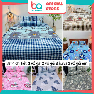 Bộ ga gối 4 món chất thun HQ, ga trải giường nhiều mẫu lựa chọn ga bo chun - Bảo Anh Kids