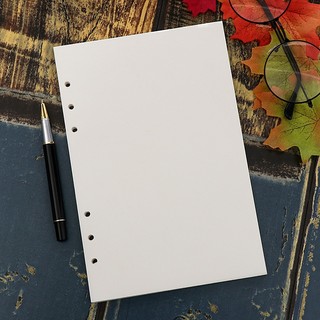 Ruột sổ còng A5 giấy TRƠN, Ruột A5 giấy blank refill 6 lỗ - 100gsm  HXGS