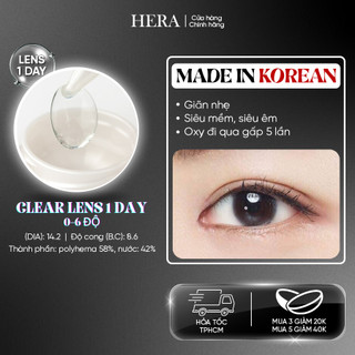 Kính áp tròng Hera Lens trong suốt 1 ngày 1 - 6 độ dùng 1 lần (1 cặp)