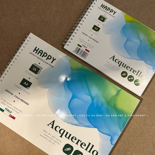 [DA ĐEN] Sổ Vẽ Màu Nước Happy Artist 300gsm - 15 Tờ