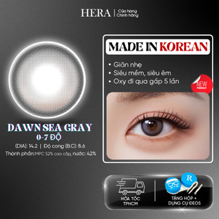 Lens Hera Xám Biển Bình Minh 0-7 Độ DAWN SEA GRAY Nhập Khẩu Hàn Quốc Kính Áp Tròng Cận 6 Tháng