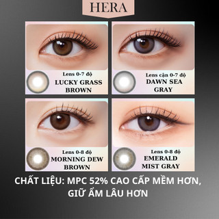 Kính Áp Tròng Hera Mẫu Mới 2023 Chất Liệu MPC 52% 0-8 Độ Nhập Khẩu Hàn Quốc Lens Cận 6 Tháng