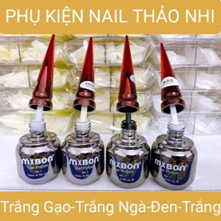 Sơn Gel Mxbon Màu Trắng, Màu Đen, Trắng Gạo, Trắng Ngà Chai 15ml NAIL THAO NHI