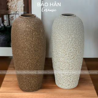 Bình hoa bom cao 41cm cắm hoa tết đẹp, lọ hoa cỡ lớn decor cắm lau, tuyết mai, đào gốm sứ bát tràng