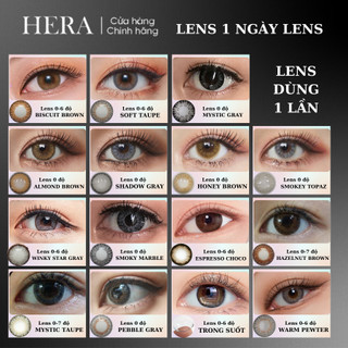 Kính Áp Tròng Hera CLOUDY QUARTZ Màu Xám Vân Đá Không Độ Nhập Khẩu Hàn Quốc Lens Không Cận 1 Ngày