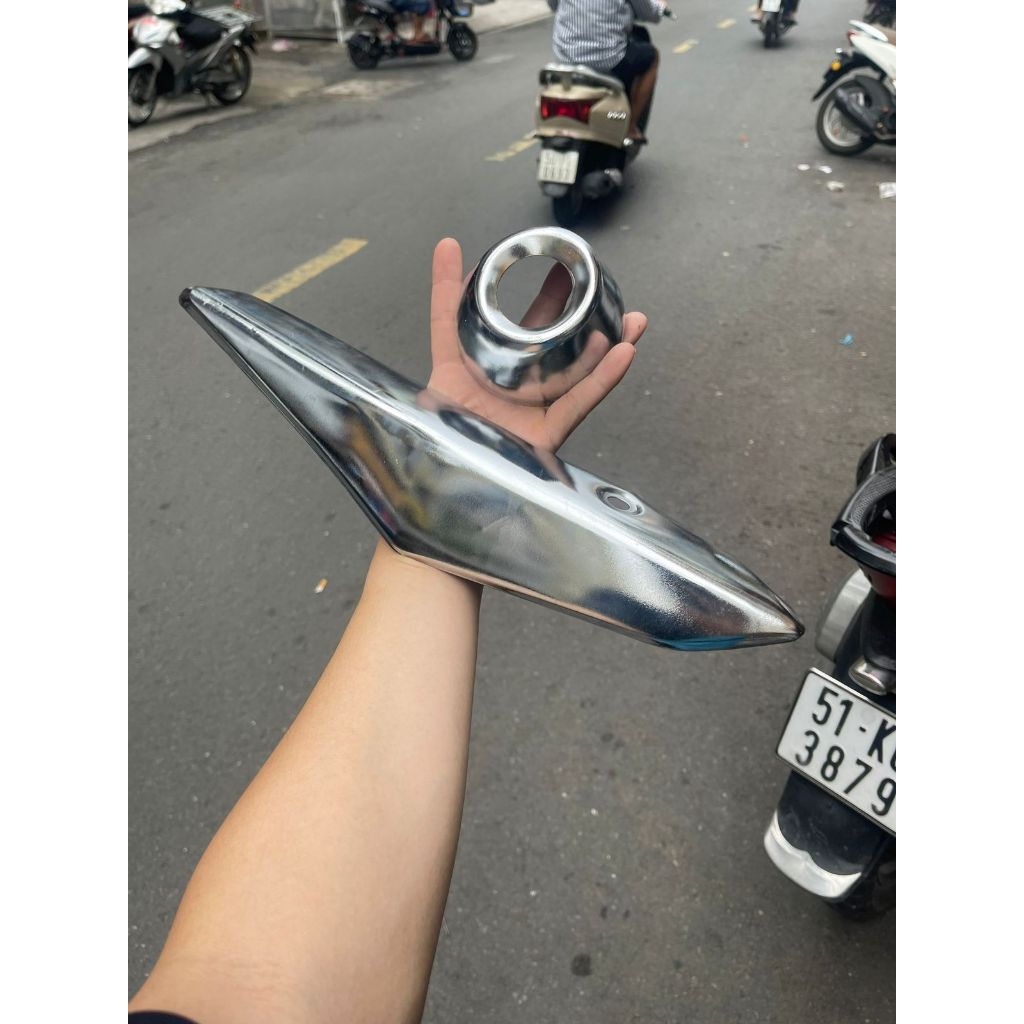 Bộ ốp pô như zin inox sáng bóng xe Satria/ Raider fi.(có bán lẻ)