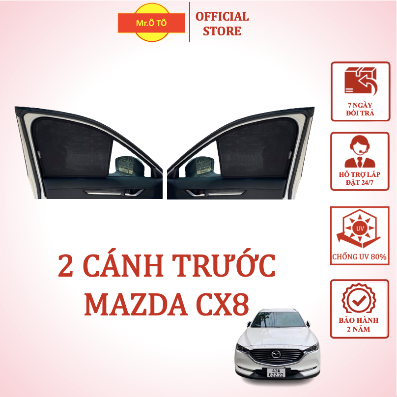 Rèm che nắng 2 cánh trước Mazda CX8 - Loại 1 MR Ô TÔ - Bảo hành 2 năm.