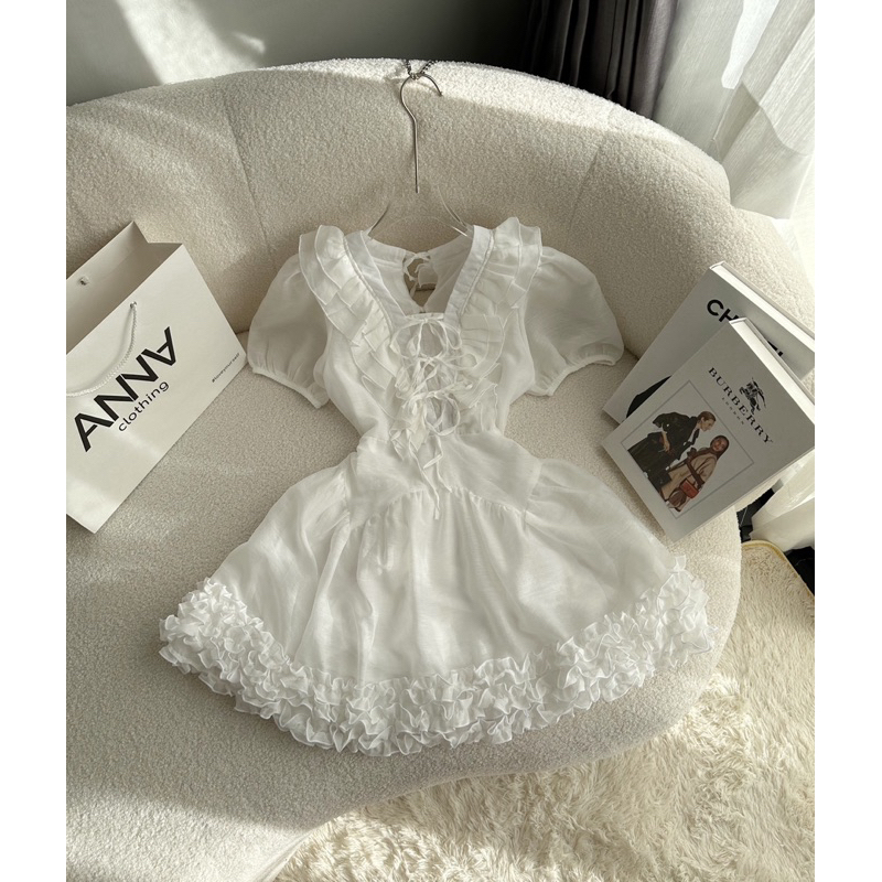 Đầm voan viền bèo 3 màu ANNA - Katina