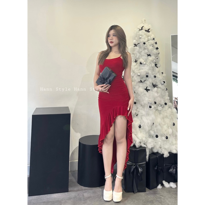 ĐẦM 2 DÂY XẺ CAO VIỀN BÈO ÔM BODY