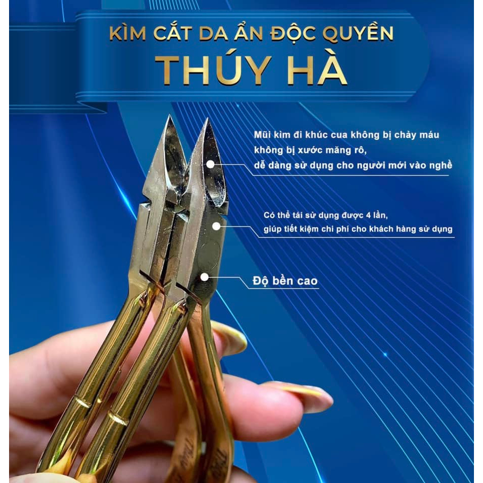 Kìm nhặt da Thúy Hà Nguyễn Thép vàng mũi 16 ( mài tái sử dụng trên 4 lần )