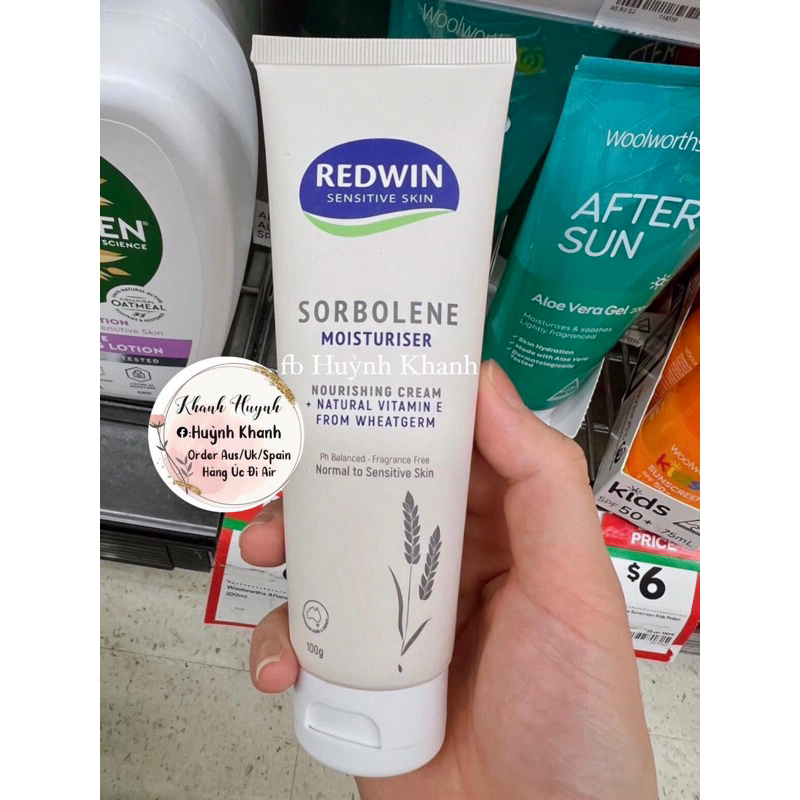 (MẪU MỚI) Kem Dưỡng Ẩm Đa Năng Redwin Sorbolene Cream Vitamin E 100g của Ú