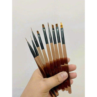 bộ cọ 9 cây, set cọ 9 cây làm móng làm nail