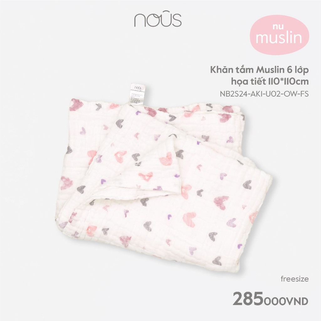Khăn tắm, khăn đa năng 6 lớp cho bé - Muslin mềm mại, kích thước 110x110cm