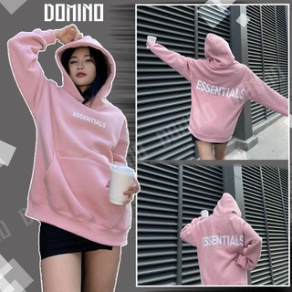 Áo hoodie essential hồng cực xinh form rộng chất vải nỉ bông dày dặn ấm áp