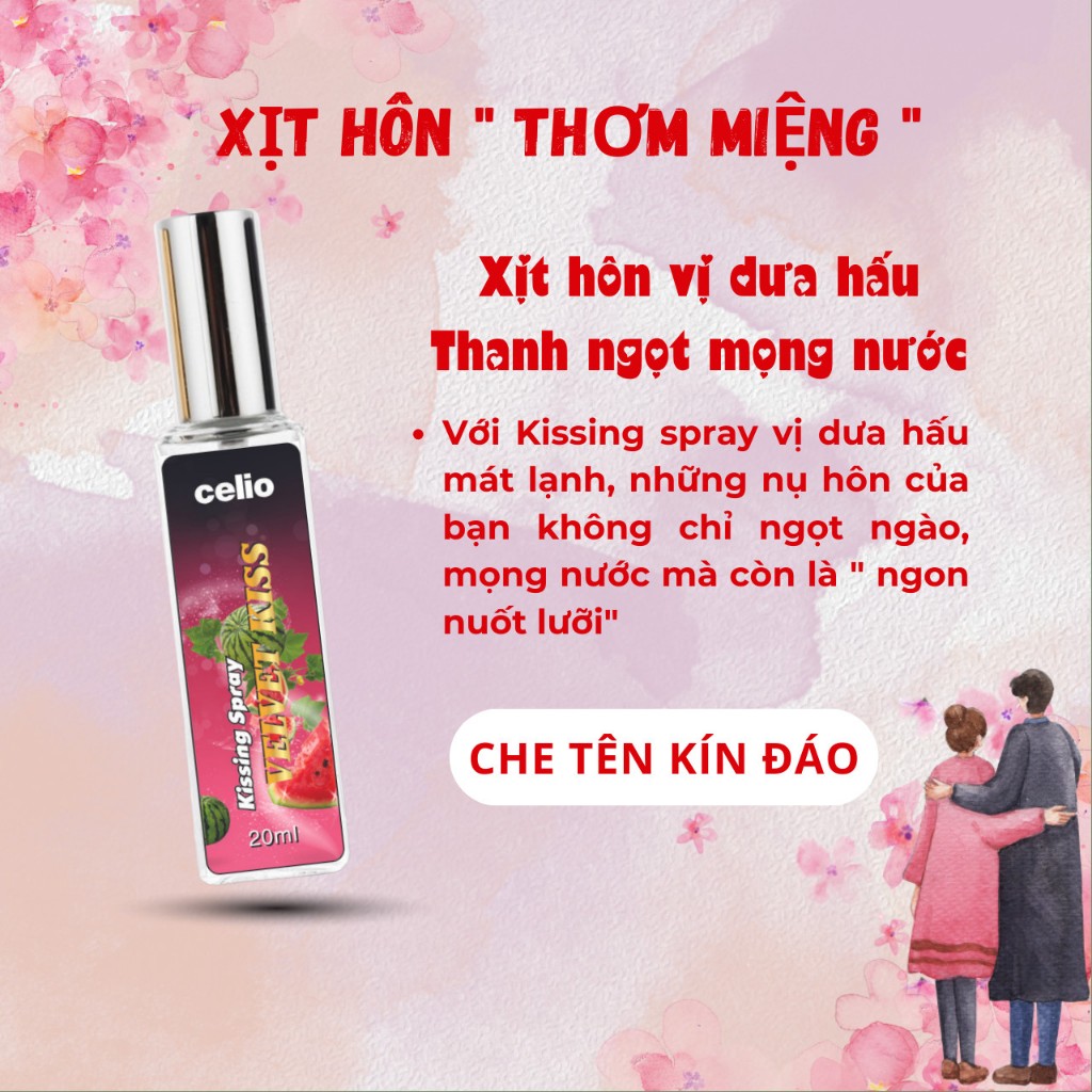 Xịt Thơm Miệng Kissing Spray CELIO Hương Đào Ngọt Ngào và Hương Bạc Hà 20ml