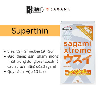 Bao cao su siêu mỏng sagami xtreme super thin nhật bản - hộp 10 bao