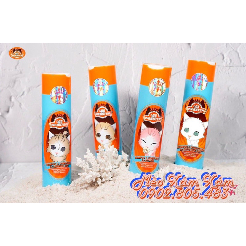 sữa tắm Lee &webster dành mèo lông ngắn chai 280gr
