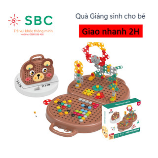 Bộ đồ chơi kỹ sư lắp ráp - va ly đồ chơi vặn ốc vít có khoan dùng pin