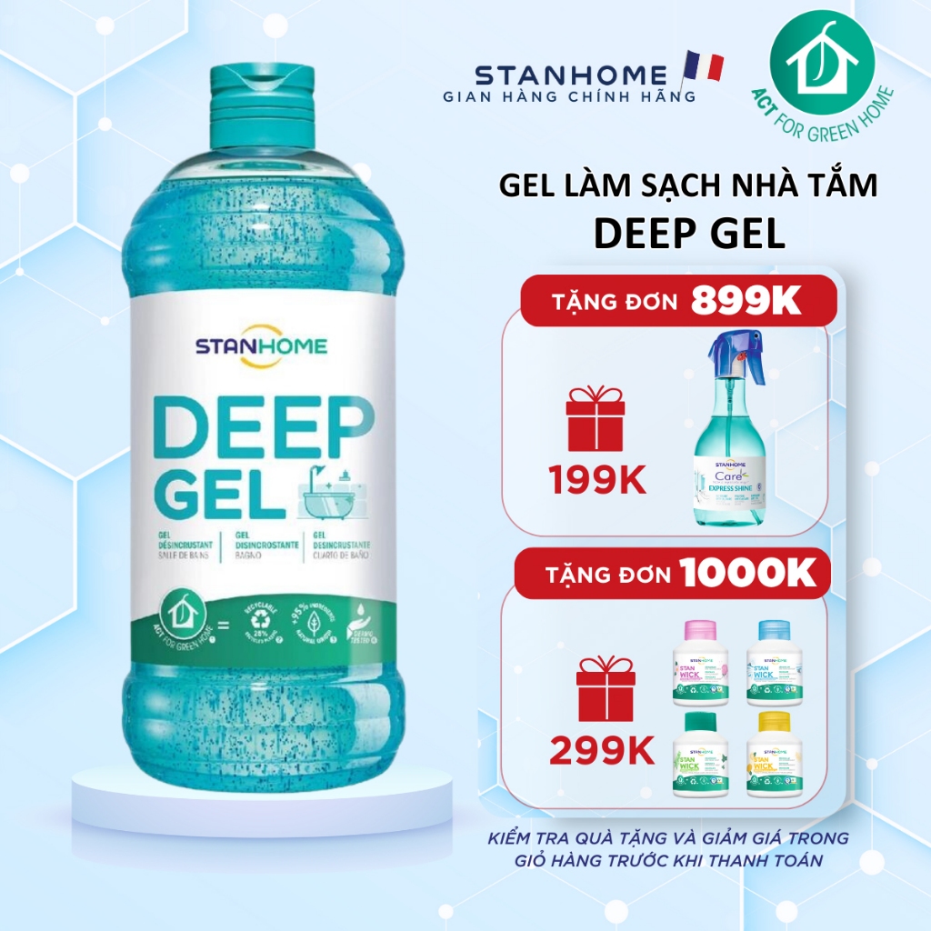 [Phiên Bản Mới] Dung Dịch Tẩy Cặn Canxi Nhà Tắm Đa Năng STANHOME Deep Gel An Toàn Cho Mọi Bề Mặt Phòng Tắm 750ML