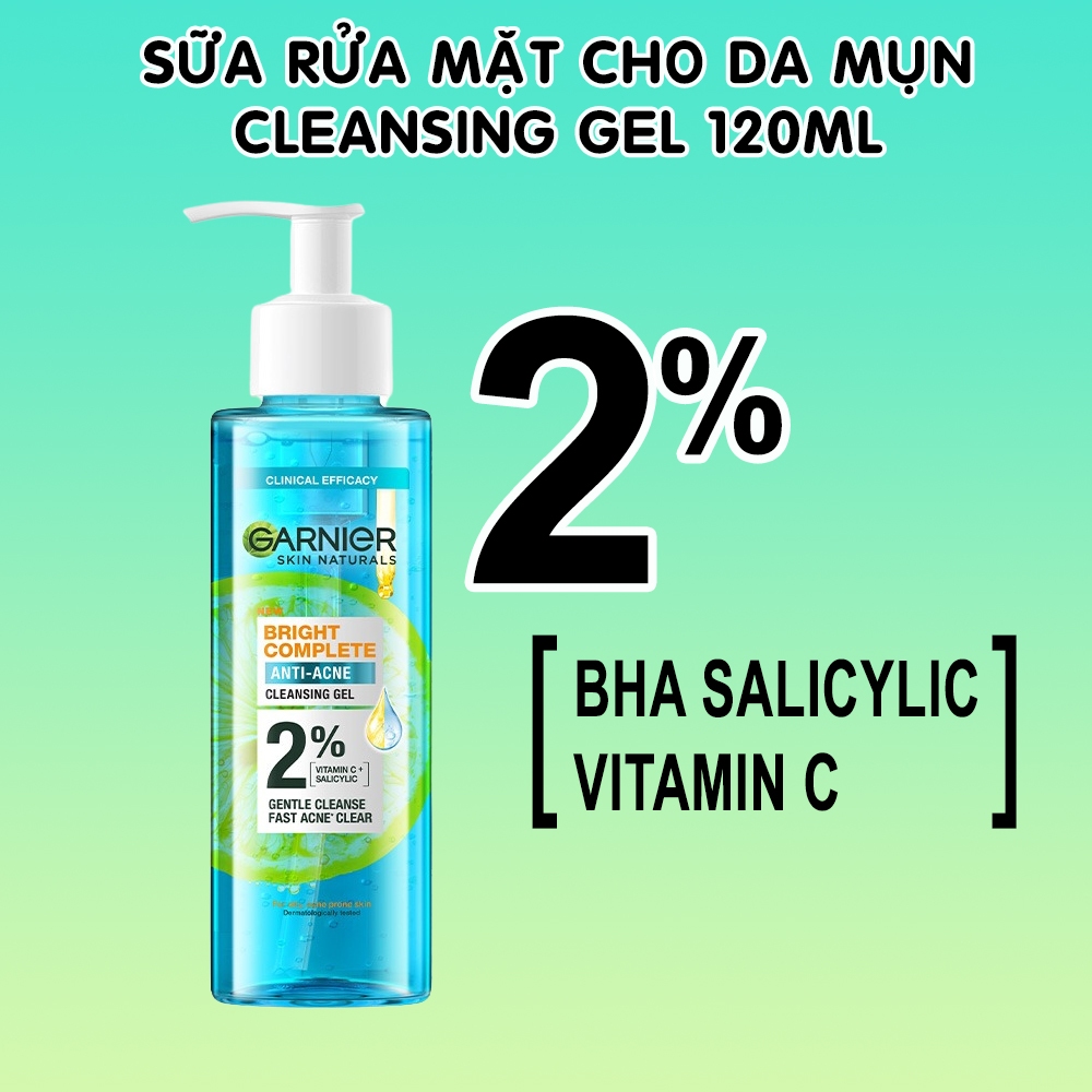 Sữa Rửa Mặt Garnier Ngừa Mụn & Sáng Da Garnier Bright Complete Anti-Acne Foam 100ml / 120ml- Dr Thêm