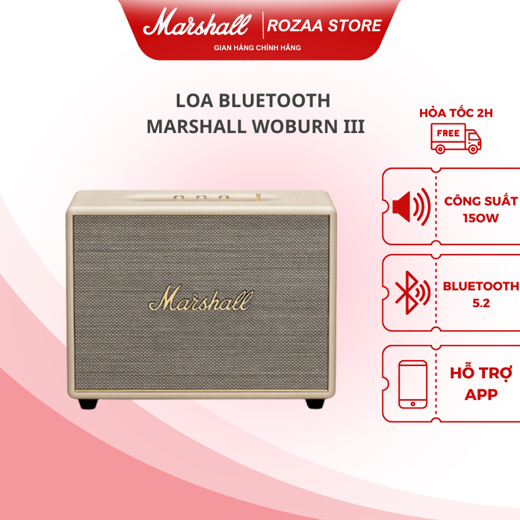 Loa Bluetooth MARSHALL WOBURN III (3) Phiên bản Quản Lý App Xịn - New 100%, Bảo hành 12 tháng, 1 đổi 1 30 ngày.