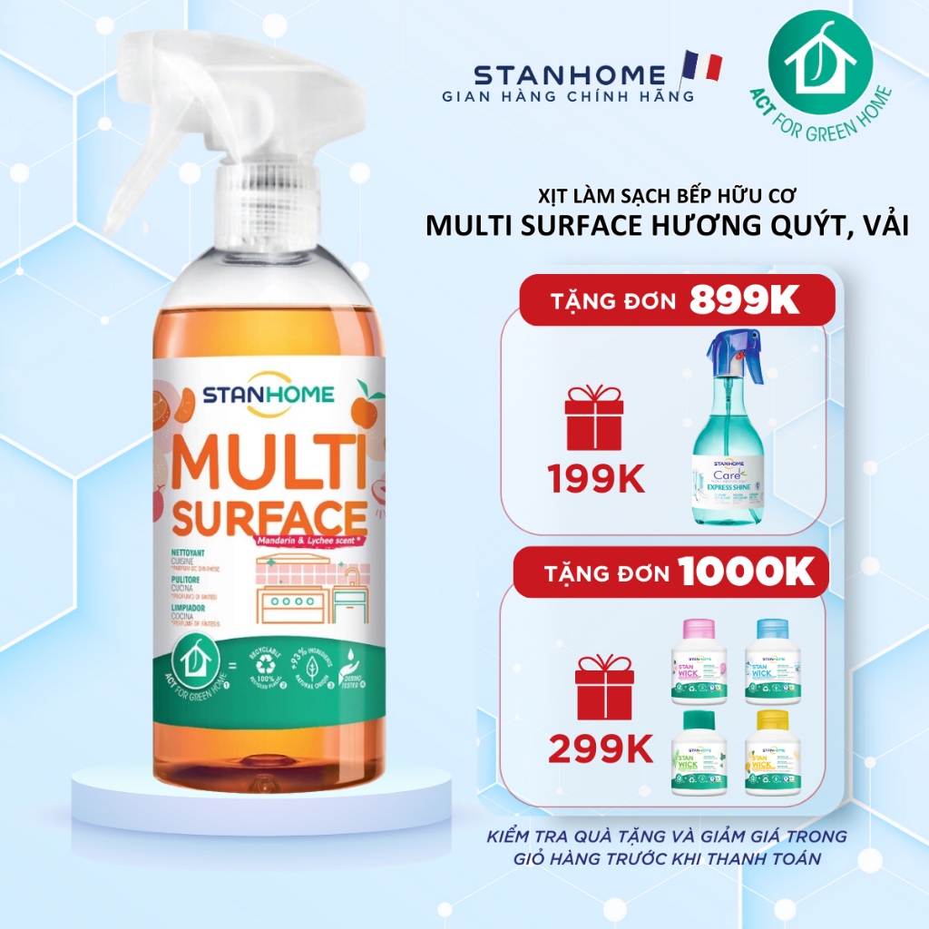 Xịt Làm Sạch Bếp Đa Năng Mọi Bề Mặt STANHOME Multi Surface Loại Bỏ Dầu Mỡ An Toàn Dịu Nhẹ Cho Mọi Loại Da 500ML