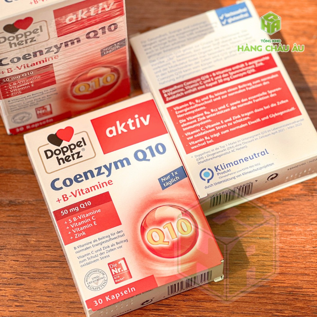 Viên bổ tim mạch Q10 điều hòa huyết áp Doppel Aktiv Coenzyme Q10 (Hộp 30 viên) - Nội địa Đức