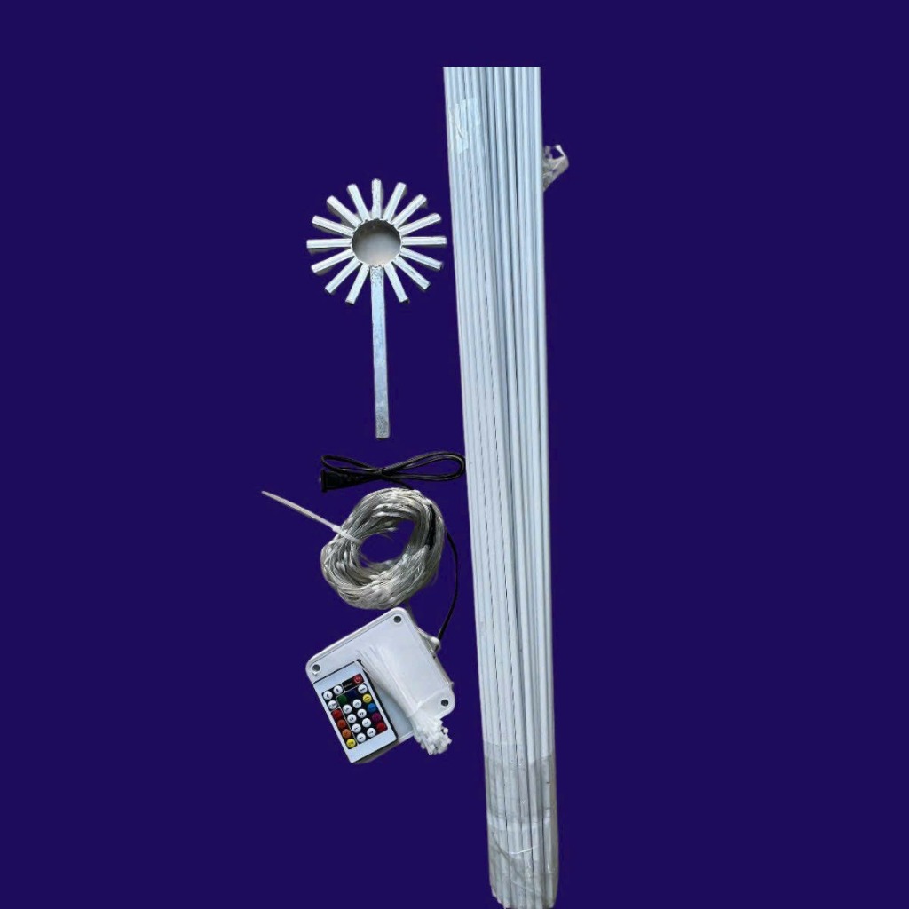 Bộ Đèn Led Pháo Hoa Ngoài Trời 11 Tia và 15 Tia, Đường Kính 2m, Cao 6m Có Khung Xương Lắp Ráp Dễ Dàng Tiện Lợi