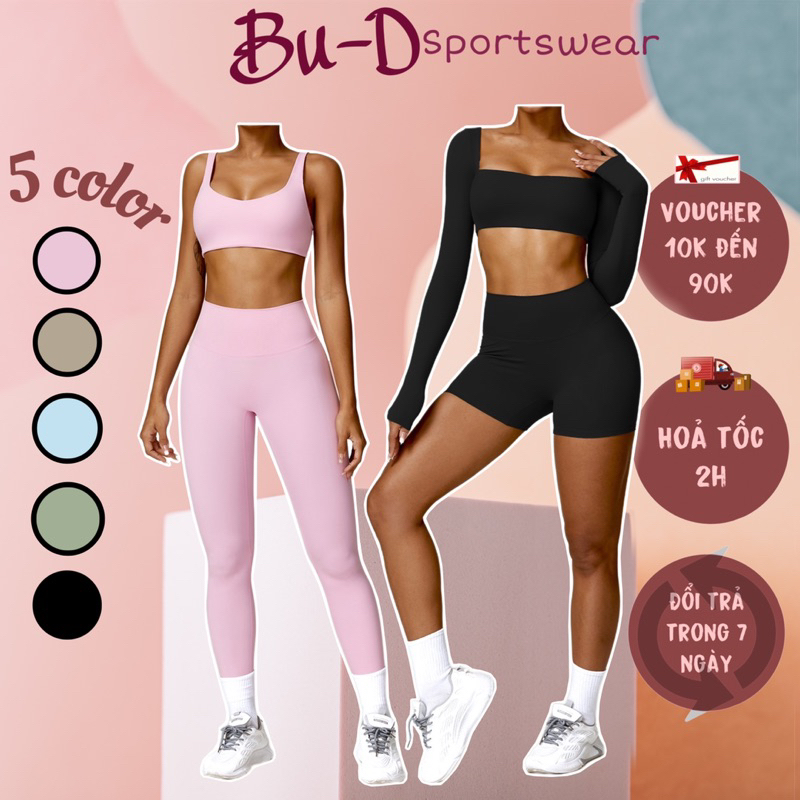 Bộ đồ tập thể thao gym,yoga nữ cao cấp tay dài,áo 2 dây (mã 518)(tách lẻ bán)