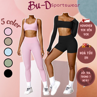 Bộ Đồ Tập Thể Thao Gym, Yoga Nữ Cao Cấp Tay Dài, Áo Bra (mã518)(tách lẻ bán)