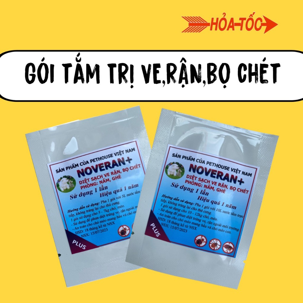 Thuốc tắm trị ve, rận, bọ chét 100% sạch vĩnh viễn cho chó mèo hiệu quả , an toàn