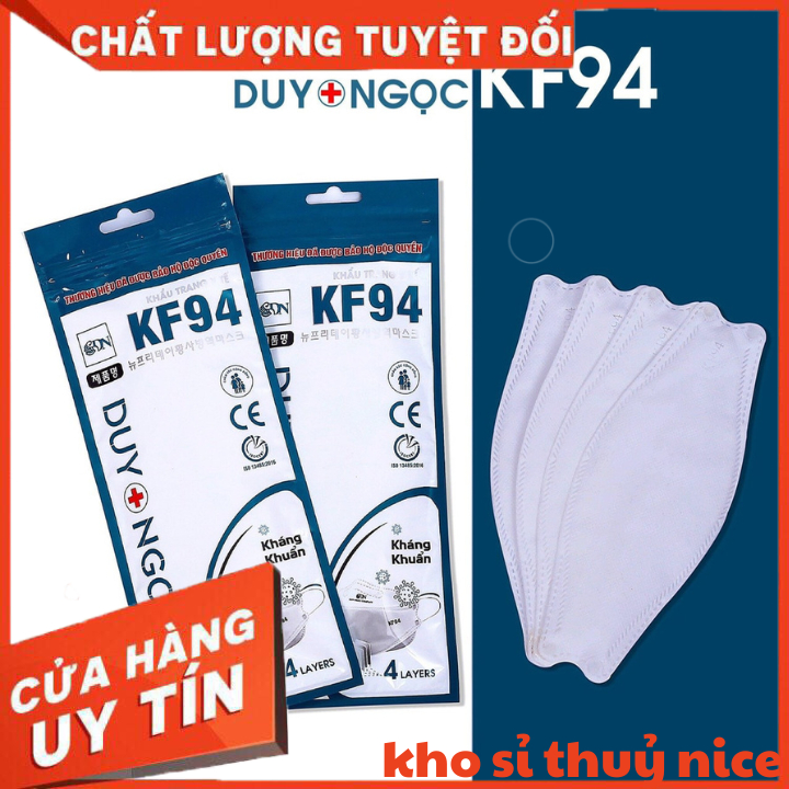 Khẩu trang KF94 Duy Ngọc chuẩn kháng khuẩn hàn quốc loại dày 1 gói