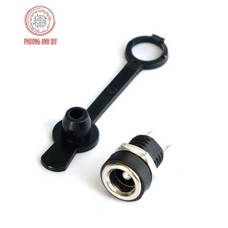 Jack dc 5.5 x 2.1mm jack cái, gioăng chống nước và đai ốc