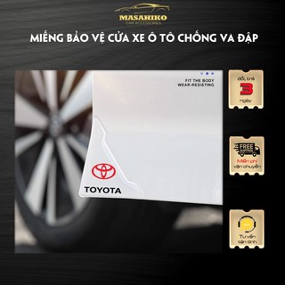 Miếng dán silicon chống va đập góc xe cửa ô tô, miếng dán logo hãng bảo vệ cánh cửa xe hơi