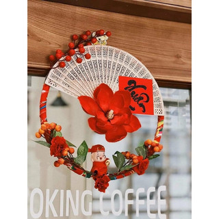 Quạt gỗ mộc trang trí