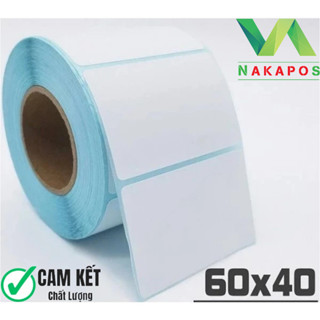 Cuộn 700 Tem decal nhiệt 60x40 Giấy in mã vạch 6x4 dùng in tem phụ 60*40 dán sản phẩm gỗ nội thất Máy CNC giấy nhiệt