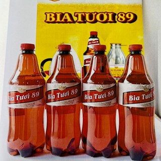  HỎA TỐC - Bia tươi Hà Nội 89 Habeco chai PET 1l tiện dụng - Date Mới Bảo quản chuẩn tặng cốc 