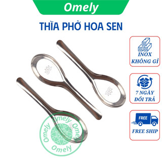 Thìa inox muỗng ăn cơm logo hoa sen cán dài bền đẹp