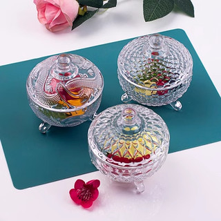 Hũ thủy tinh đựng mứt, hạt dưa bi trắng