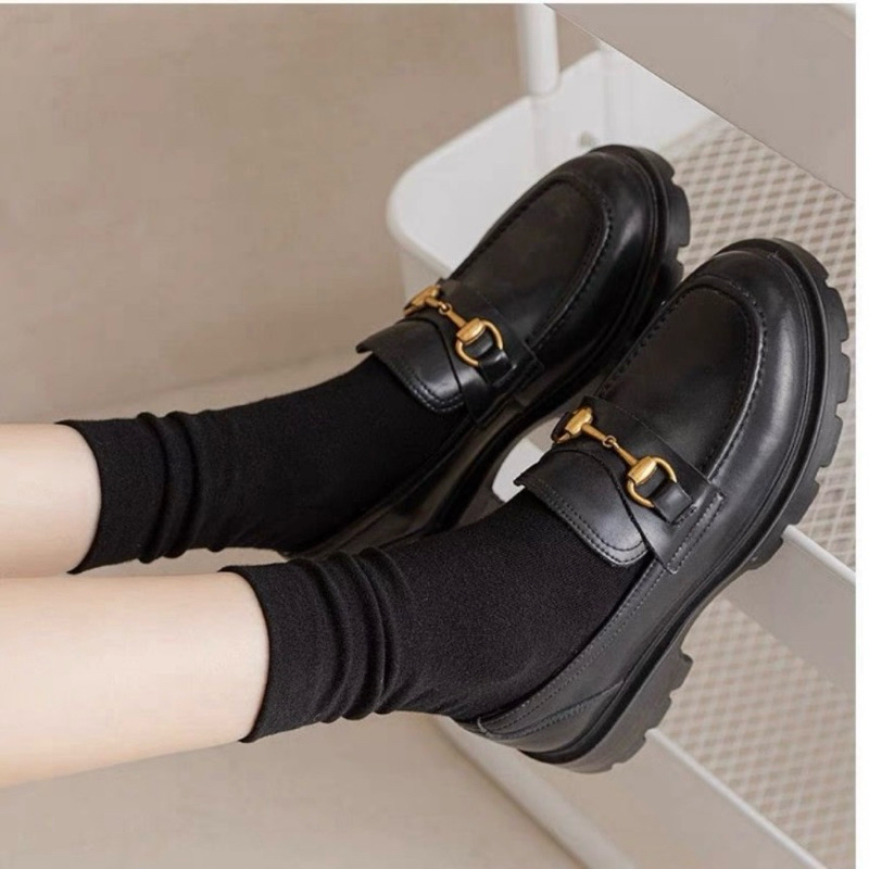 Tất vớ cổ cao màu trơn đen trắng coton mềm mịn phong cách Y2k Hàn quốc | BigBuy360 - bigbuy360.vn