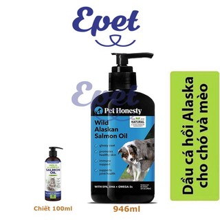 Dầu cá hồi hoang dã alaska cho chó mèo pet honesty dưỡng lông, tăng miễn dịch