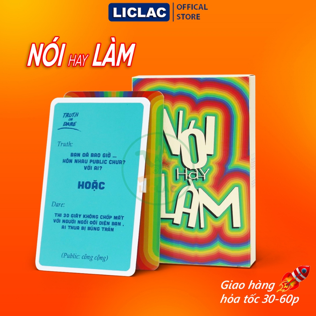 Bộ bài Nói Hay Làm, Lói Hay Lèm Official 30 lá Drinkinggame truth or dare Việt Hóa trò chơi vui vẻ gắn kết tình bạn