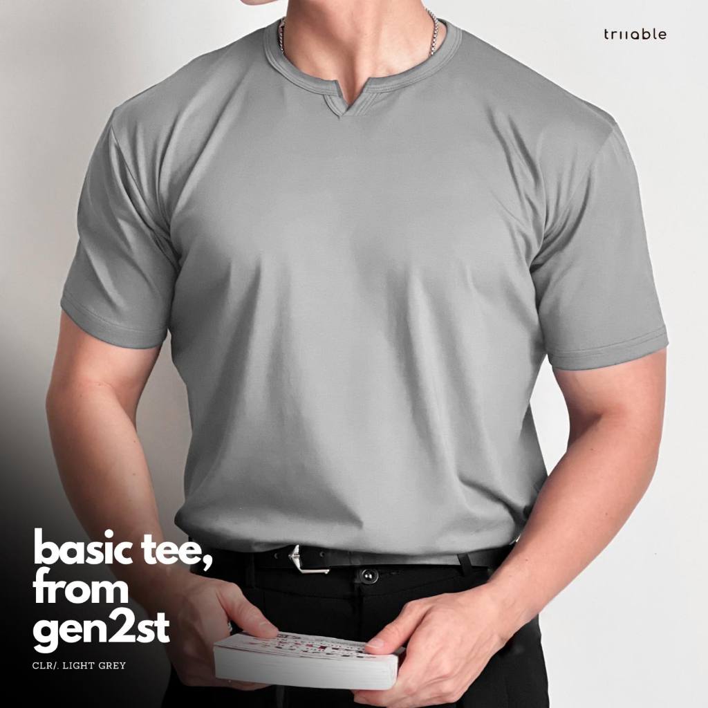 Áo T-shirt Trơn Regular Fit Cổ Chữ V triiable | Áo phông Nam Basic, Unisex streetwear