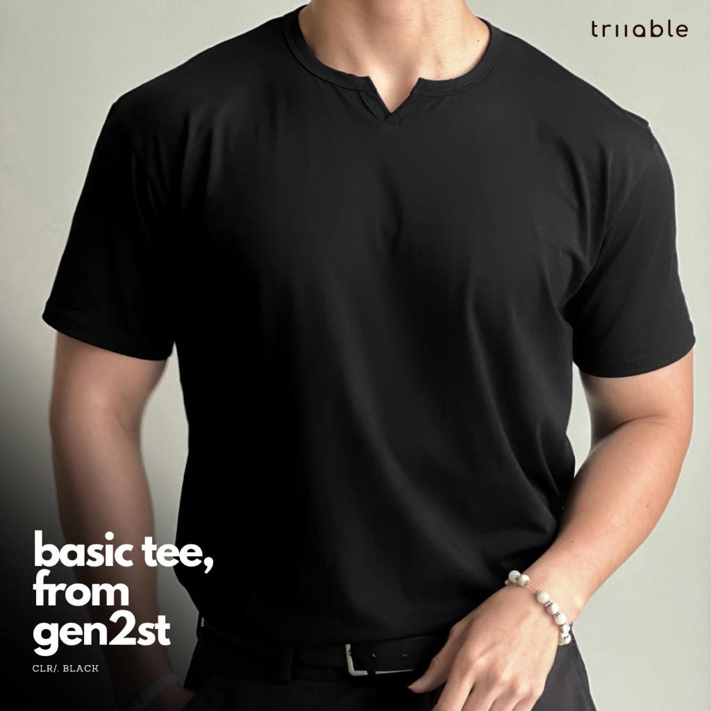 Áo T-shirt Trơn Regular Fit Cổ Chữ V triiable | Áo phông Nam Basic, Unisex streetwear