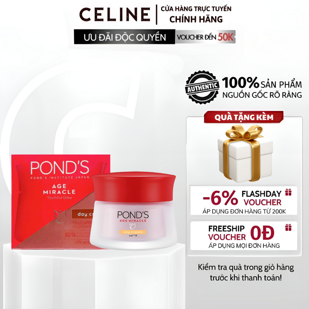 Kem Chống Lão Hóa Cao Cấp Pond's Age Miracle Ban Ngày 45g