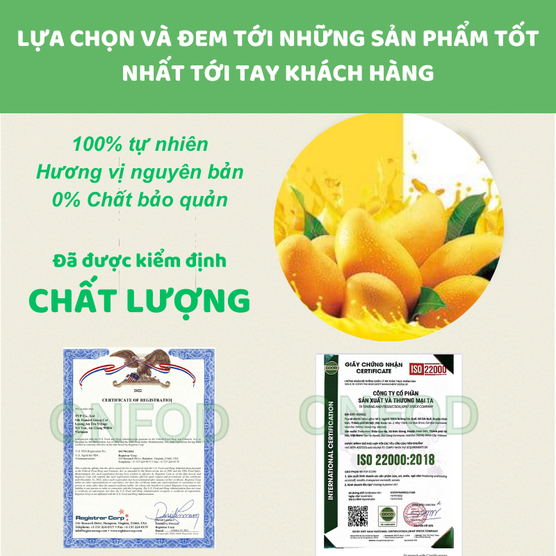 Xoài sấy dẻo ONFOD hoa quả trái cây sấy tốt cho người ăn kiêng giảm cân ăn vặt 100g 200g 300g 400g 1kg