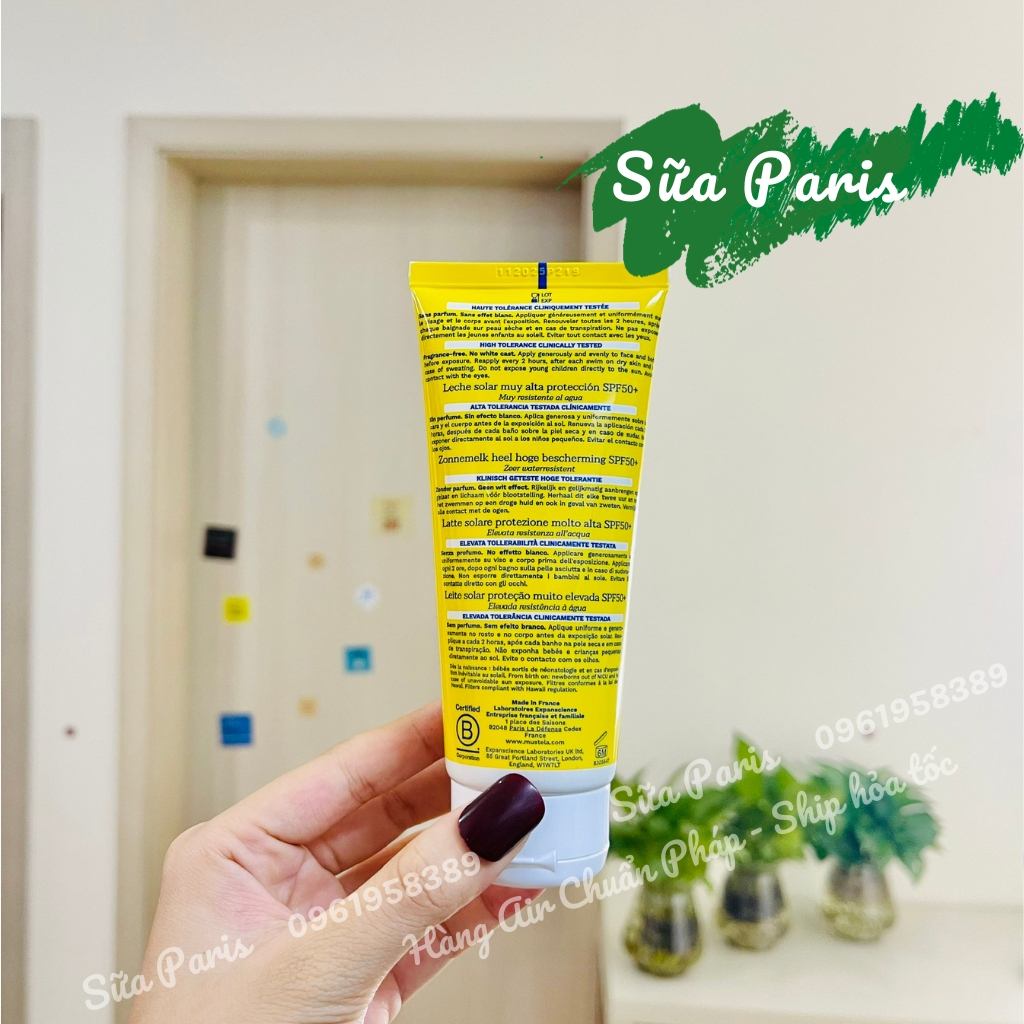 Kem chống nắng Mustela dành cho trẻ sơ sinh, trẻ nhỏ, hàng pháp nội địa_Sữa Paris Aderma