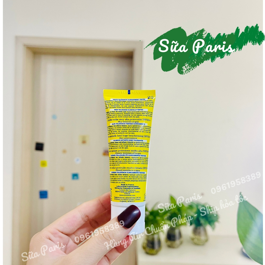 Kem chống nắng Mustela dành cho trẻ sơ sinh, trẻ nhỏ, hàng pháp nội địa_Sữa Paris Aderma